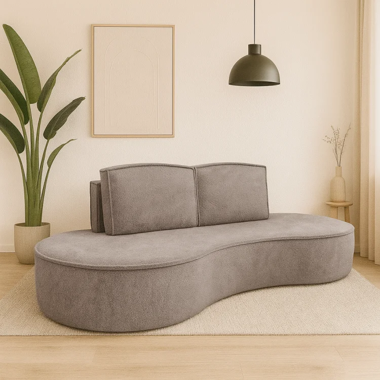 Sofa VELLA GERMAN – szara, aranżacja salonu