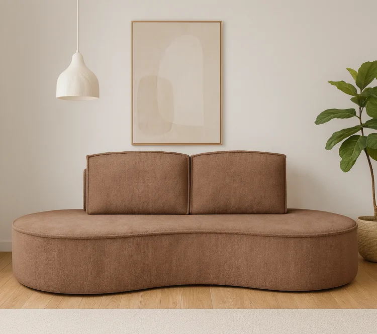 Sofa VELLA GERMAN – brązowa, aranżacja salonu
