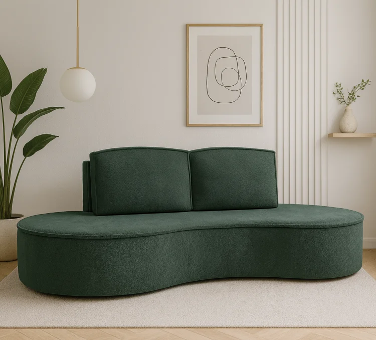 Sofa VELLA GERMAN – zielona, aranżacja salonu