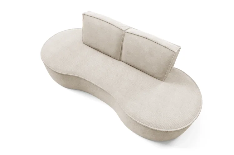 Sofa VELLA GERMAN – beżowa, widok z góry pod kątem