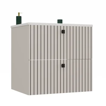 SZAFKA POD UMYWALKĘ TIGO 60 2S KASZMIR RYFLOWANY FRONT + UMYWALKA