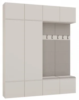 Garderoba HAGA IV 2Sz2W KASZMIR BEŻ 2x Szafa + 2x Wieszak