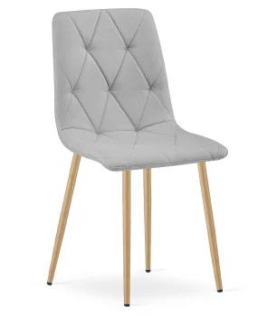 Krzesło LIBRA jasny szary materiał nogi kolor drewna 1x