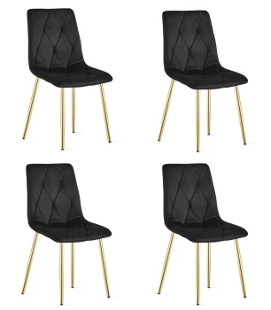Krzesło LIBRA czarny aksamit złote nogi 2x lub 4x?