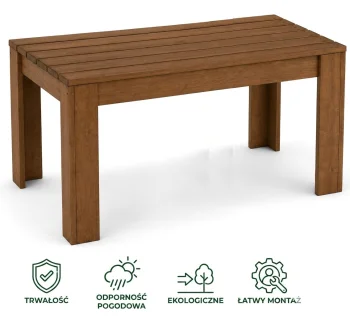 Stół Ogrodowy z Drewna Termowanego 160x75x75 cm • Odporny na Deszcz i Śnieg TERMO (1)
