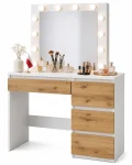 TOALETKA KOSMETYCZNA LUSTRO Z OŚWIETLENIEM 12x LED DĄB ARTISAN