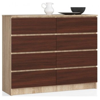 KOMODA K120 8 SZUFLAD SONOMA / WENGE