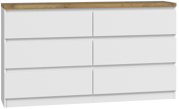 KOMODA MALWA M6 140 - BIEL / DĄB ARTISAN