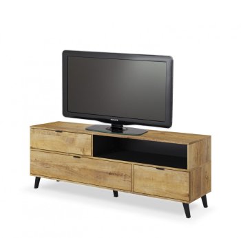 NEST RTV-1 stolik RTV dąb lefkas/ czarny