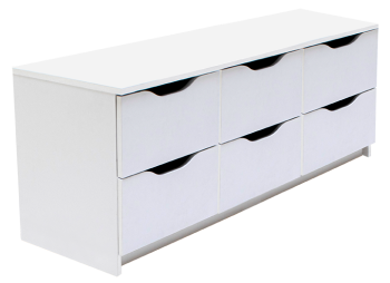 KOMODA STOLIK SZAFKA 6 SZUFLAD ALEXO 6S - BIEL