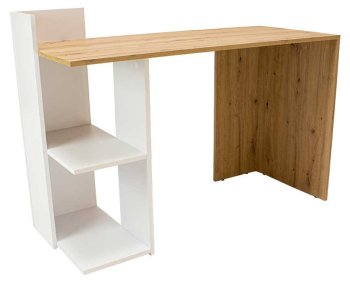 BIURKO TACO NA LAPTOP PÓŁKI BIEL MAT DĄB ARTISAN