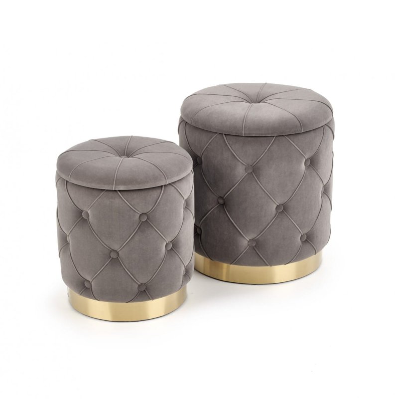 POLLY zestaw 2 puf, popiel (1p=2kpl)