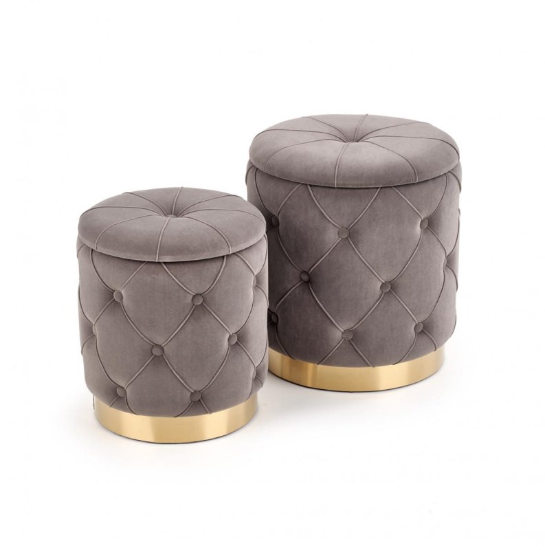POLLY zestaw 2 puf, popiel (1p=2kpl)