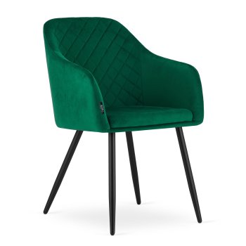 Krzesło LECCO - ciemna zieleń aksamit x 2