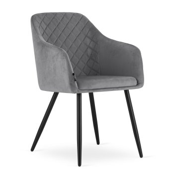 Krzesło LECCO - szary aksamit x 2