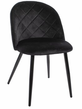 Krzesło VARNA - aksamit czarne x 4