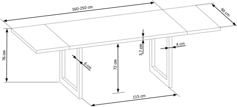 RADUS 160x90 drewno lite - dębowe kolor: dąb naturalny (2p=1szt)