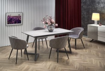 TIZIANO stół rozkładany, blat - jasny popiel / ciemny popiel, nogi - ciemny popiel