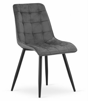 Krzesło DAMEL - ciemny szary aksamit x 4