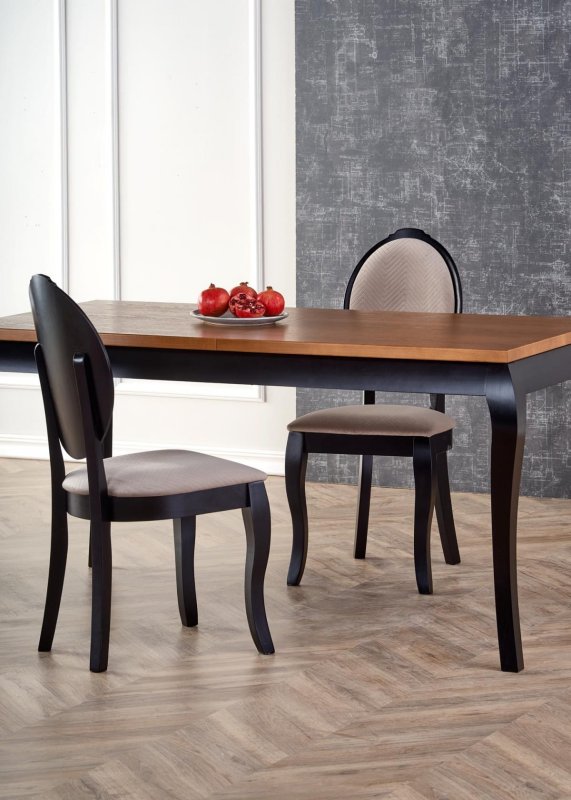 WINDSOR stół rozkładany 160-240x90x76 cm kolor ciemny dąb/czarny (2p=1szt)