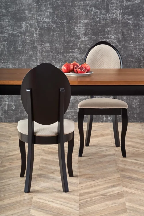 WINDSOR stół rozkładany 160-240x90x76 cm kolor ciemny dąb/czarny (2p=1szt)