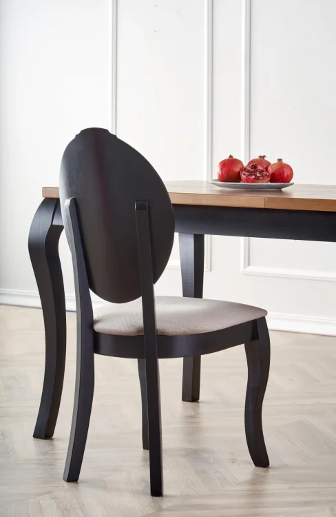 WINDSOR stół rozkładany 160-240x90x76 cm kolor ciemny dąb/czarny (2p=1szt)