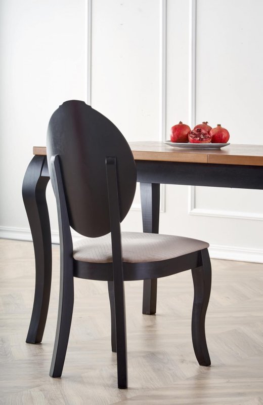 WINDSOR stół rozkładany 160-240x90x76 cm kolor ciemny dąb/czarny (2p=1szt)