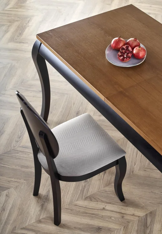 WINDSOR stół rozkładany 160-240x90x76 cm kolor ciemny dąb/czarny (2p=1szt)
