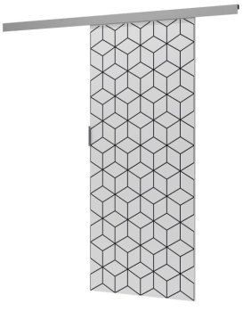 DRZWI PRZESUWNE LUCA HEKSAGON NAŚCIENNE BIEL