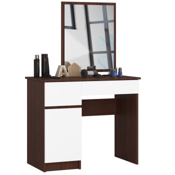 TOALETKA KOSMETYCZNA Z LUSTREM P-2/SL 500x600 LEWA WENGE / BIAŁA