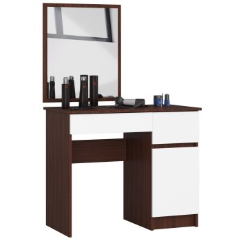 TOALETKA KOSMETYCZNA Z LUSTREM P-2/SL 500x600 PRAWA WENGE / BIAŁA