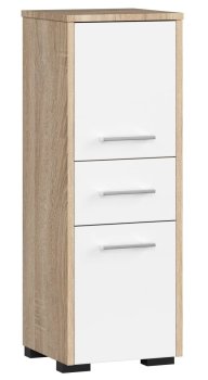 SZAFKA - SŁUPEK REGAŁ ŁAZIENKOWY FIN 2D 1SZ DĄB SONOMA / BIAŁA