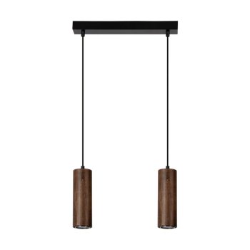 Pipe Lampa Wisząca 2xGU10 Led 5W Czarny/Orzech