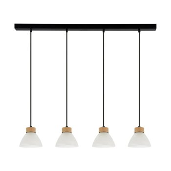 Prahas Lampa Wisząca 4xE14 Max.40W Czarny/Dąb/Biel