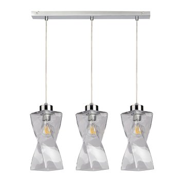 Twist Lampa Wisząca 3xE27 Max.25W Chrom/Transparentny
