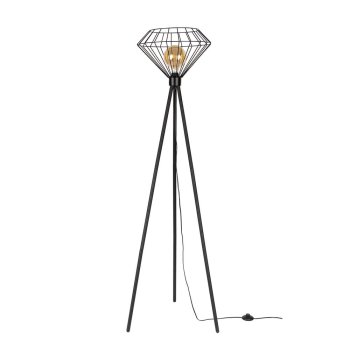 Raquelle Lampa Podłogowa 1xE27 40W Czarny/Czarny