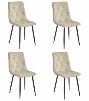 Krzesło LIBRA - beż aksamit / nogi czarne x 4
