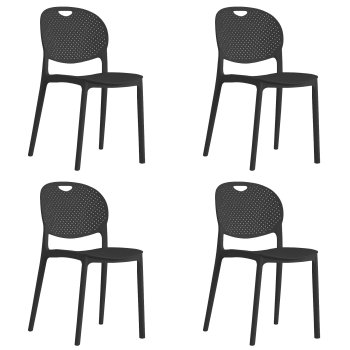 Krzesło LUMA - czarne x 4