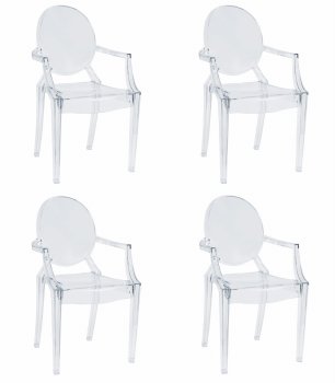 Krzesło BUSAN - transparentne x 4