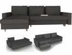 Narożnik kanapa sofa z funkcja spania SIMPLE szary