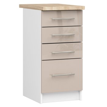Szafka OLIWIA S40 SZ4 + BLAT BIAŁA / CAPPUCCINO POŁYSK