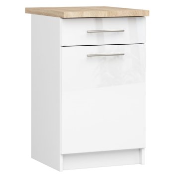 Szafka OLIWIA S50 SZ1 + BLAT BIAŁA / BIAŁY POŁYSK