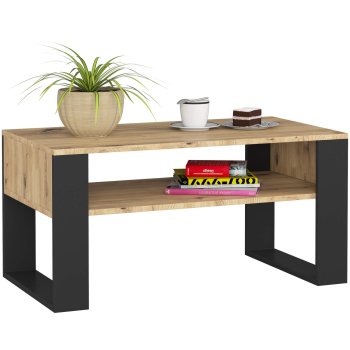 STOLIK KAWOWY DOMI DĄB ARTISAN / CZARNY
