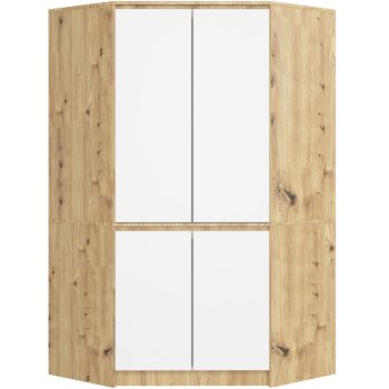 SZAFA NAROŻNA S100 4D CLP DĄB ARTISAN / BIAŁA