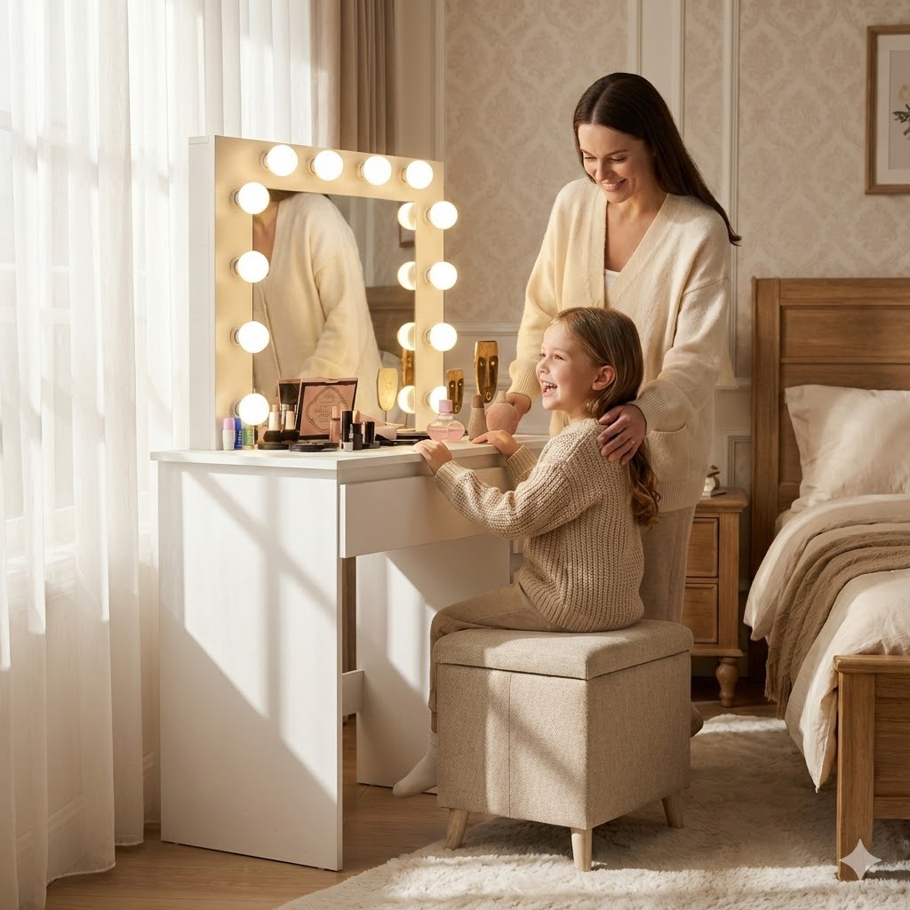 Toaletki z lustrem i oświetleniem LED