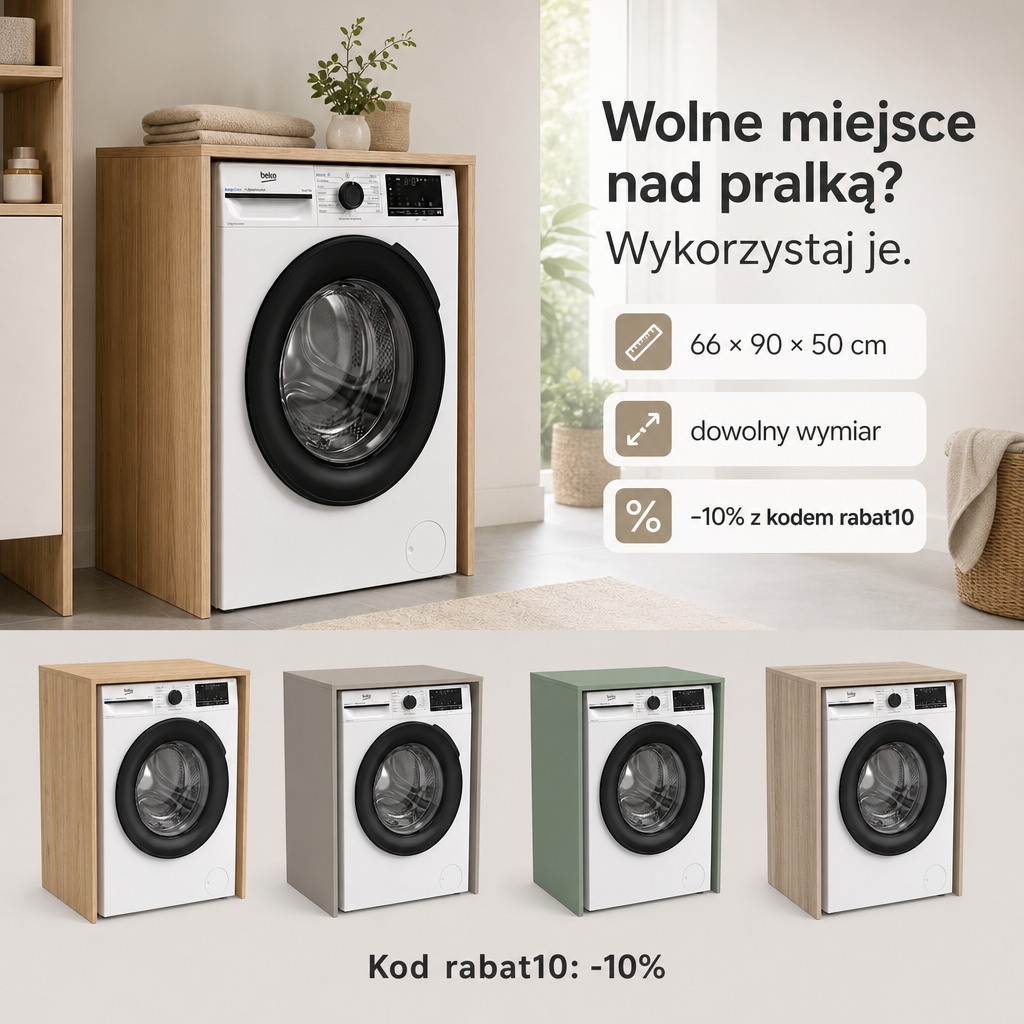 Szafka nad pralkę w Twoim wymiarze — 10% rabatu z kodem rabat10