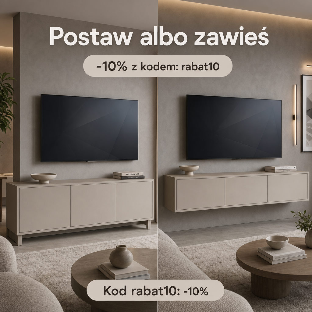 Szafka RTV180: postaw ją albo zawieś — i uporządkuj salon